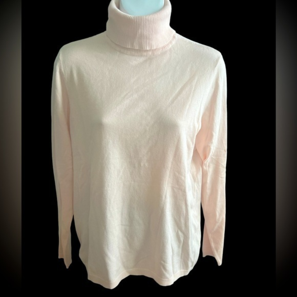 Chicos Light‎ Pink Turtle Neck Sweater size 1 =sz 8